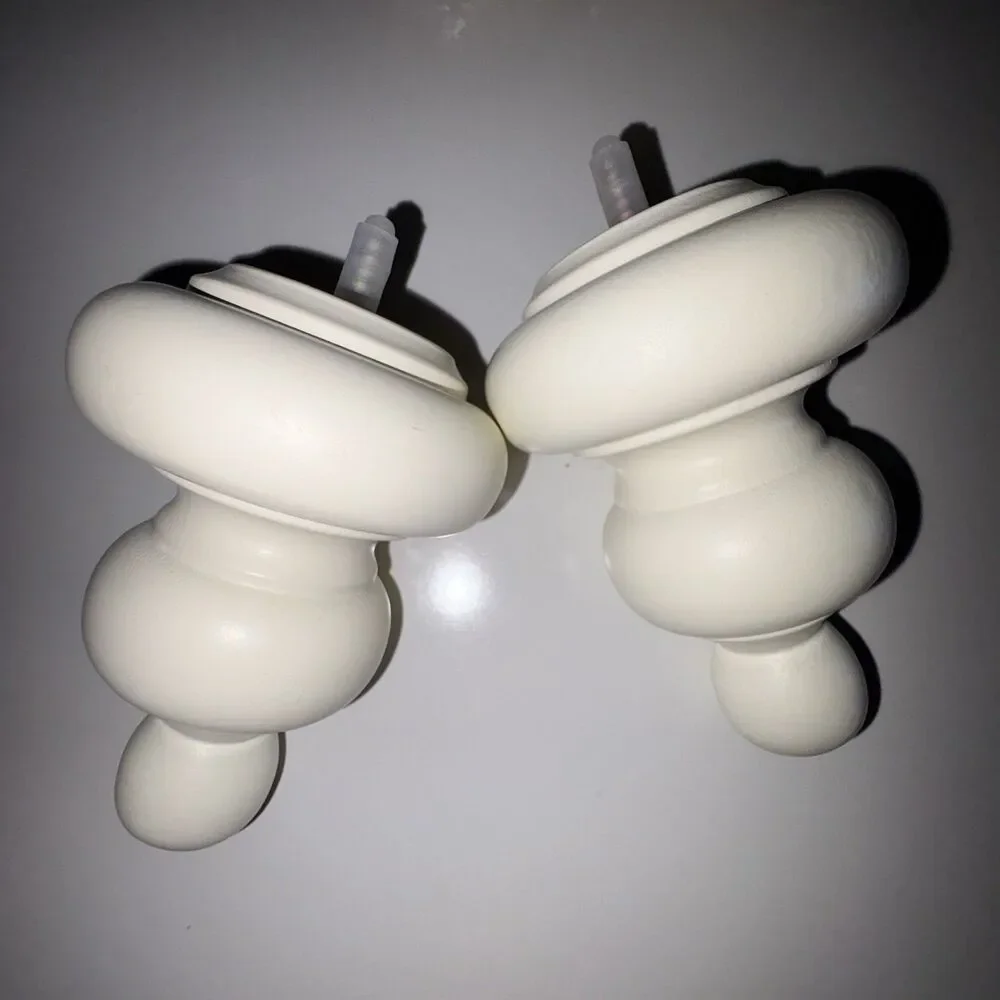 Pottery Barn Set Of 2 White Wood Finials NEW Hardware